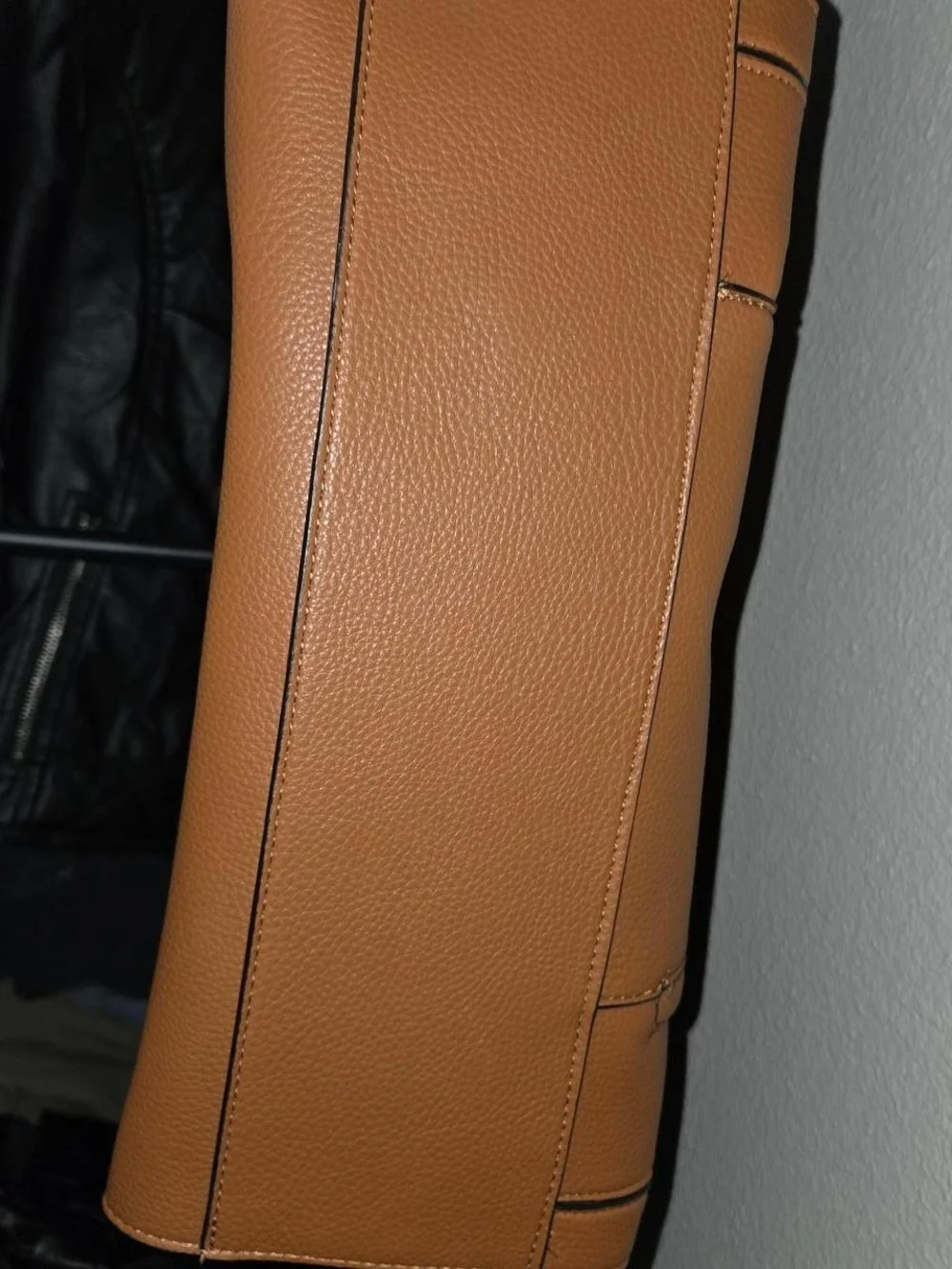 Steve Madden Cognac Brown Satchel Tote with Gold Accents